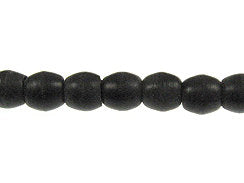 100pc Oval Black Horn Spacer Beads 6.5mm, 2mm hole, Tribal Ethnic Vintage Horn Bead Strand -BOSB - BeadPrism