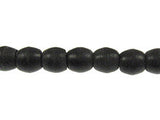 100pc Oval Black Horn Spacer Beads 6.5mm, 2mm hole, Tribal Ethnic Vintage Horn Bead Strand -BOSB