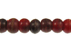 100pc 8mm Round Red Horn Spacer Beads, 2.5mm hole, Tribal Ethnic Vintage Horn Beads Strands - BR8R - BeadPrism