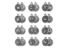 Load image into Gallery viewer, Choose Your  Zodiac Sign Charm Drop Antiqued Silver Plated Pewter TierraCast - P2491S-XX - BeadPrism
