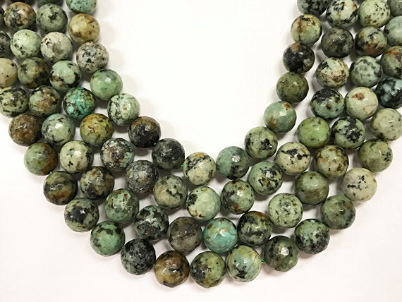 10mm Natural African Turquoise Round Beads full strand 15" 38 Beads, gemstone Round Beads - STQ108 - BeadPrism