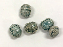 Load image into Gallery viewer, Tiny Raku Scarab Beads 14mm, 1.5mm Hole, 4, 10, 20 Pc lot ation beads, Raku Peruvian Beads - CBS964 - BeadPrism