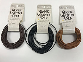 16 Ft 2mm Greek Leather Cord 5.47 yd, 5 Meter choose color Natural, Brown, Black Beadsmith - GLC20xx - BeadPrism