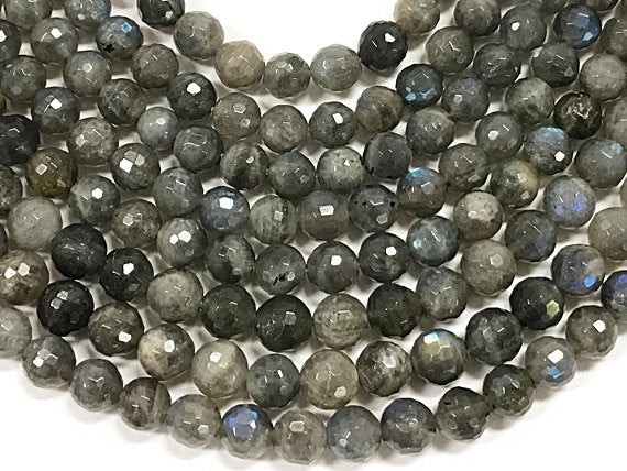 25%OFF 8mm Labradorite Faceted Round Gemstone 48 Beads 16" Strand Peacock Color Good Quality-SLB104 - BeadPrism