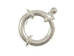 15mm Spring Ring Clasps 925 Sterling silver 15mm x 3mm - SF913 - BeadPrism