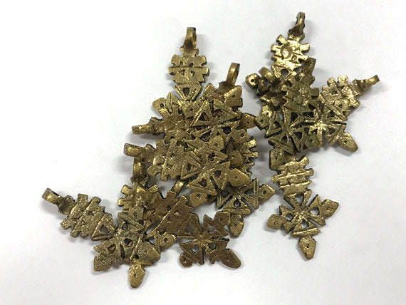 Brass Ethiopian Cross Pendant Antique Gold, 1.75", 45mm, Choose Quantity, Antigue Brass -  HP116 - BeadPrism
