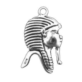 Egyptian Pharaoh Sterling Silver Charm, 925 silver, 7/8