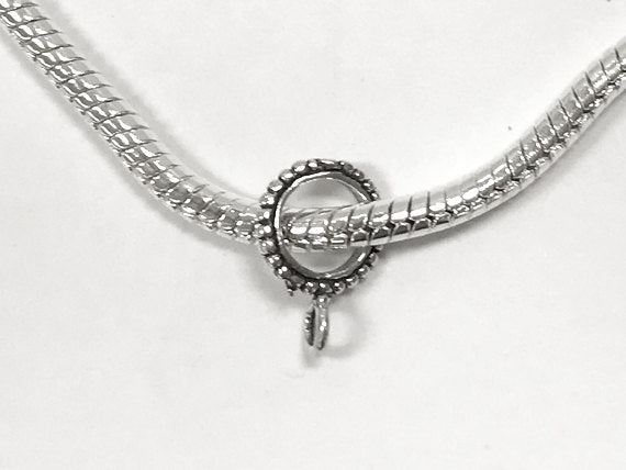 Sterling Silver Large Hole European Bail beads, sterling Silver Bails, 6mm Large Hole, 1 Pc - SF957 - BeadPrism