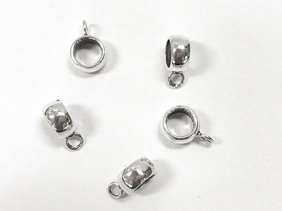 Sterling Silver Large Hole European Bail beads, sterling Silver Bails 8.5mm, 6mm Hole 1 Pc - SF960 - BeadPrism