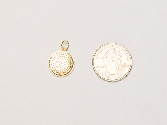 18mm Disc CZ Pave Pendant, Gold, Rhodium, Gunmetal, Pave Pendants, AAA quality Choose Color - BMP15 - BeadPrism