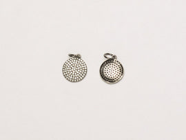 15mm Disc CZ Micro Pave Pendant, Gold, Rhodium, Gunmetal finish, AAA quality, Choose Color - BMP16 - BeadPrism