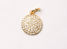 Load image into Gallery viewer, 15mm Disc CZ Micro Pave Pendant, Gold, Rhodium, Gunmetal finish, AAA quality, Choose Color - BMP16 - BeadPrism