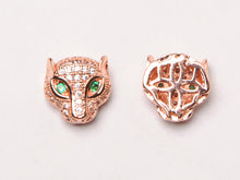 Load image into Gallery viewer, 9mm Panther CZ Pave Bead Gold, Rhodium, Rose Gold, Black finish Horizontal Hole Choose Color - BMP19 - BeadPrism