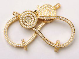 Extra Large Micro Pave Lobster Claw Clasp CZ Cubic Zirconia 50mm with jump ring Choose Color - BMP26 - BeadPrism