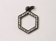 Load image into Gallery viewer, 12mm Hexagon CZ Pave Pendant, Gold, Rose Gold, Rhodium, Gunmetal, AAA quality Choose Color - BMP28 - BeadPrism