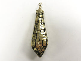Tibetan Horn Tusk  Pendant, Gold Inlay, Brass Inlay, Amulet pendant. - AP437 - BeadPrism