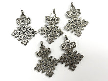 Load image into Gallery viewer, Silver Ethiopian Cross Pendant african cross, Tribal crosses 1 Pc - HP115S - BeadPrism