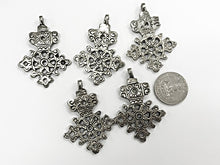 Load image into Gallery viewer, Silver Ethiopian Cross Pendant african cross, Tribal crosses 1 Pc - HP115S - BeadPrism