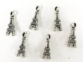 20 Pc Eiffel Tower Charm 17mm, Antique Silver Finish Pewter, Paris charms, Travel Charms - PP116 - BeadPrism