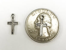 Load image into Gallery viewer, 25 Pc Cross Charms 14mm, Antique Silver Tone Pewter  - PP110 - BeadPrism