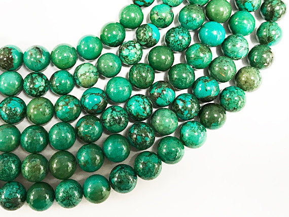 10mm Turquoise Chinese Round 16" strand, 40 beads, Turquoise Beads, blue gemstone beads - STU110 - BeadPrism