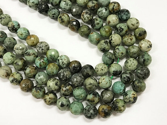 10mm Natural African Turquoise Round Beads full strand 15" 38 Beads, gemstone Round Beads - STQ108 - BeadPrism