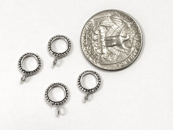 Sterling Silver Large Hole European Bail beads, sterling Silver Bails, 6mm Large Hole, 1 Pc - SF957 - BeadPrism