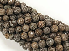 Load image into Gallery viewer, 8mm Agate Faceted Round Mountain Brown 15 inch 49 Beads, Brown earth tones gemstone Beads - SAGTXXbB - BeadPrism