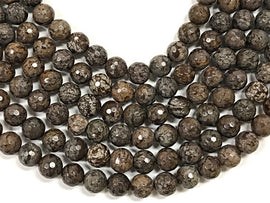 10mm Agate Faceted Round, Mountain Brown 15