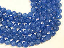 Load image into Gallery viewer, 10mm Jade Niagara Blue Pantone 2017 Gemstone Faceted Round Blue Beads Full 14.5" 38 Beads - SJA155 - BeadPrism