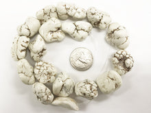 Load image into Gallery viewer, Large White Howlite Nuggets 16" , 17-19 beads/std, 16" std, 22-27mm , White Turqoiuse - SMAG141 - BeadPrism