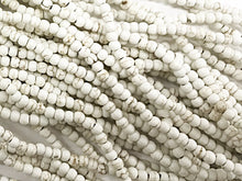 Load image into Gallery viewer, 4mm White Turquoise Howlite Round gemstone Full Strand 15" 120 Bead 1.4mm hole Cream Ivory - SMAG140 - BeadPrism
