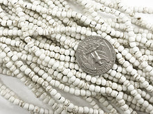 Load image into Gallery viewer, 4mm White Turquoise Howlite Round gemstone Full Strand 15" 120 Bead 1.4mm hole Cream Ivory - SMAG140 - BeadPrism
