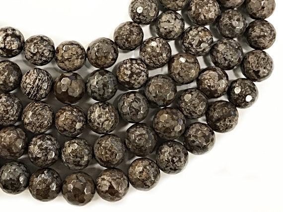 10mm Agate Faceted Round, Mountain Brown 15" 38 Beads, Brown earth tones gemstone Beads - SAGTXXC - BeadPrism