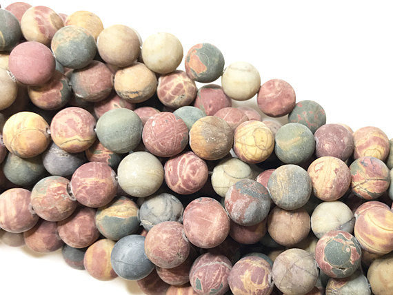 10mm Matte Mookite Gemstone Beads, 39 Bead Strand, Earth Tone Prayer Tibet Mookaite Beads - MOO101 - BeadPrism