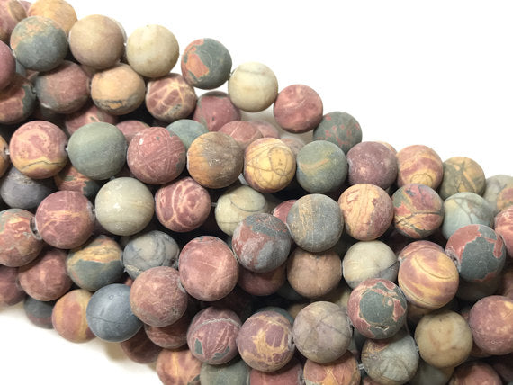 10mm Matte Mookite Gemstone Beads, 39 Bead Strand, Earth Tone Prayer Tibet Mookaite Beads - MOO101 - BeadPrism