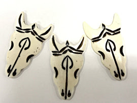 Cattle Skull Head, Longhorn Bone Pendant, Hand Carved Bone Longhorn Cattle pendants 2