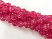 Load image into Gallery viewer, 10mm Ruby Pink Jade Faceted Round Bead 15.5 inch Strand, 39 Beads - SJA112 - BeadPrism