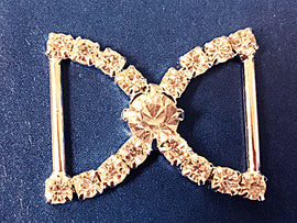 Rhinestone Double C Slider Bikini Connector Crystal Rhinestone 1.25