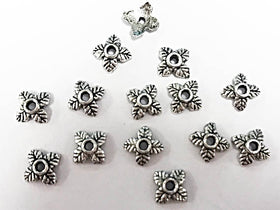 100 pc Bead Cap 7 mm Antique Silver Tone , PEWTER 1.3mm Hole - PBF077 - BeadPrism