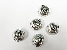 Load image into Gallery viewer, 20 Pc 10mm Silverl Bead  Antique Silver Finish Pewter, 10mm x 6mm , 1mm hole BULK Wholesale - PBF249 - BeadPrism