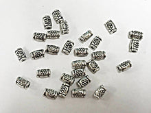 Load image into Gallery viewer, 100 Pc Pewter Thai Karen Silver Style Tube Bead, 4x2.5mm 1.2mm Hole, tiny silver tube beads - PBF301 - BeadPrism
