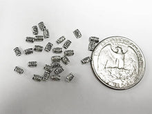 Load image into Gallery viewer, 100 Pc Pewter Thai Karen Silver Style Tube Bead, 4x2.5mm 1.2mm Hole, tiny silver tube beads - PBF301 - BeadPrism