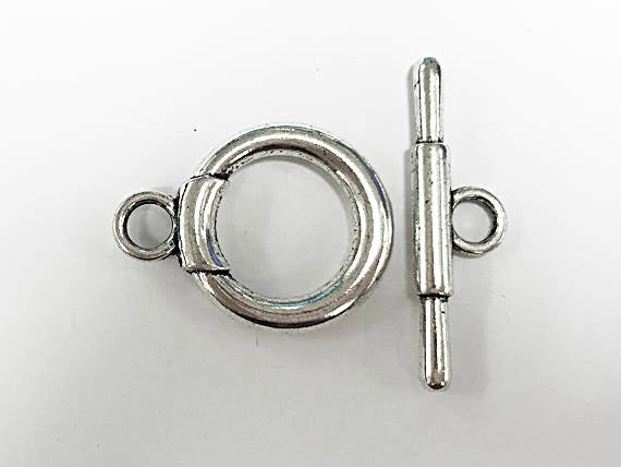 7 Sets Silver Toggle Clasps 25mm PEWTER - PBF152 - BeadPrism