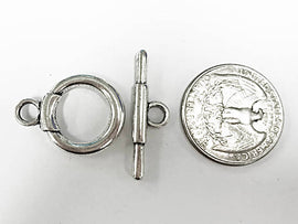 7 Sets Silver Toggle Clasps 25mm PEWTER - PBF152 - BeadPrism
