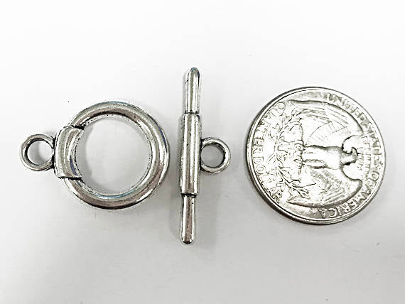 7 Sets Silver Toggle Clasps 25mm PEWTER - PBF152 - BeadPrism