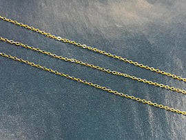 3 Ft - Gold Filled Chain Flat Cable 1.5mm, Gold Filled Chain By Feet -Gold Filled Chains -  GC300-3 - BeadPrism