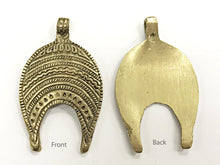 Load image into Gallery viewer, Ethnic Brass Pendant Antique Vintage Royal design, Ethic Vintage Large 2.5+ Inch 65mm x 39mm - AP423 - BeadPrism