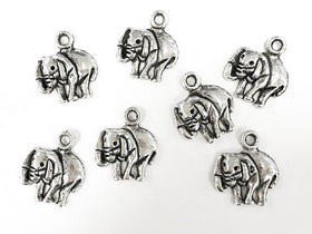 25 pcs Silver Elephant Charms 16mm Pewter Antique Silver Finish animal charm, Elephant charm - PP167 - BeadPrism