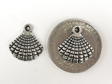 Load image into Gallery viewer, 20 Pcs Silver shell charms 7mm, Nautical charms, sea life charms, Antique Silver Pewter - PP160 - BeadPrism